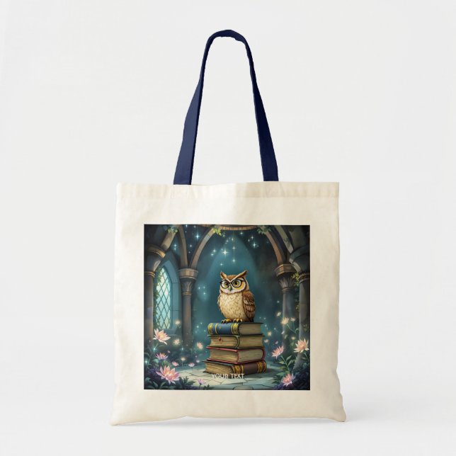 Bolsa Tote Livros de óculos de coruja fantasma (Frente)