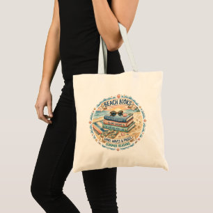 Bolsa Tote Livros de Praia Design de Leitura de Verão