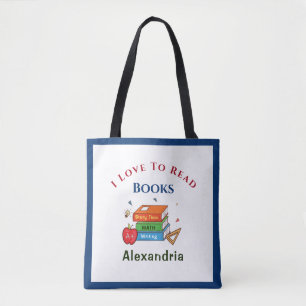 Bolsa Tote Livros Divertidos Que Adoro Ler Criança
