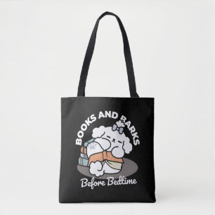 Bolsa Tote Livros e Latidos - Design de Leitura de Cachorro S