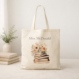 Bolsa Tote Livros Florais de Presente para Agradecimento de P