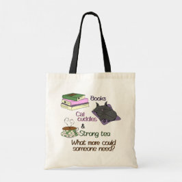 Bolsa Tote Livros, Gatos de Gato e Chá