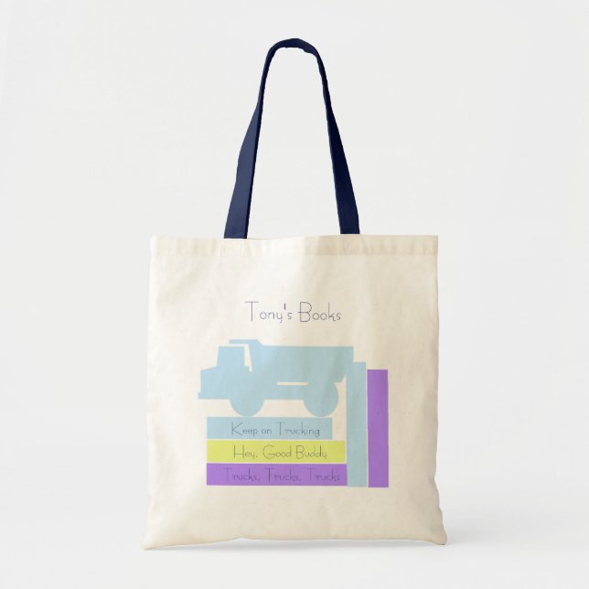 Bolsa Tote Livros infantis e caminhões (Frente)