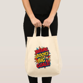 Bolsa Tote Livros sobre cérebros e grandes metas - Diversão d