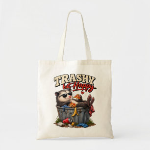 Bolsa Tote Lixo Mas Feliz Humor de Guaxinim Engraçado