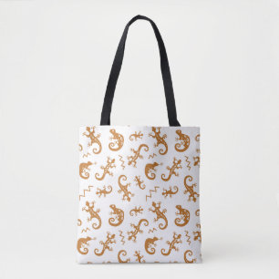 Bolsa Tote Lizards Chameleons: Design de padrão sem costura.