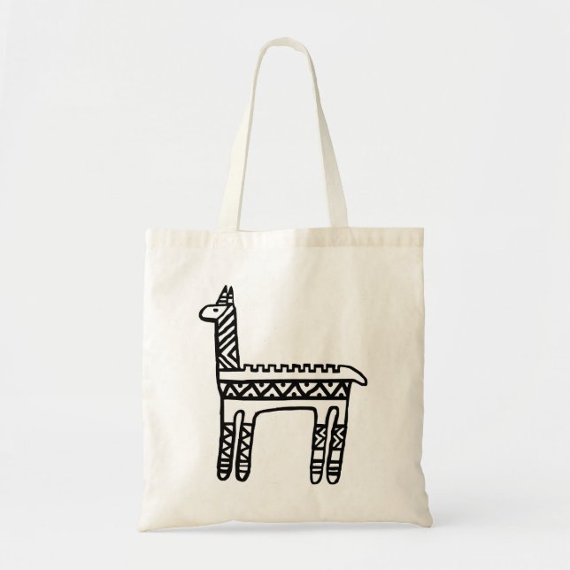 Bolsa Tote Llama-BW (Frente)