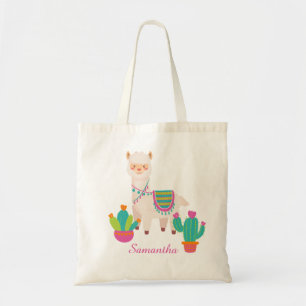 Bolsa Tote Llama Cactus Colorida Bonita