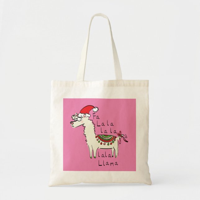 Bolsa Tote Llama Christmas Kids é engraçado (Frente)