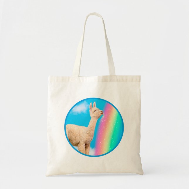 Bolsa Tote Llama Licking Rainbow (Frente)
