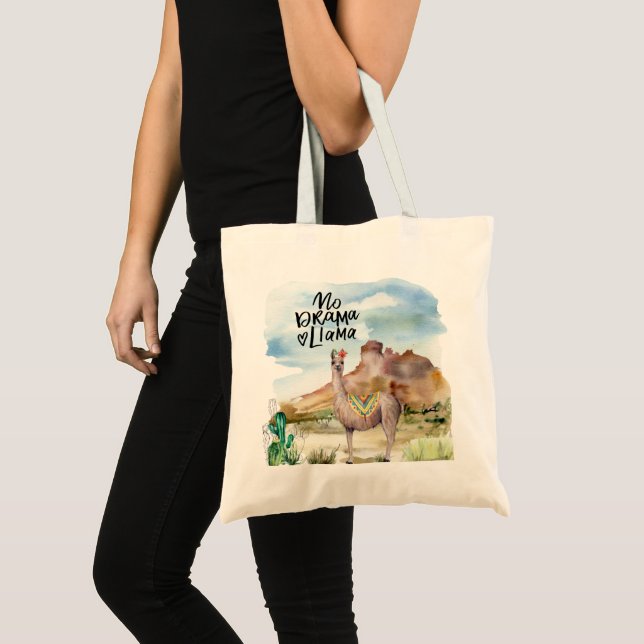 Bolsa Tote Llama no Deserto (Frente (produto))
