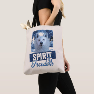Bolsa Tote Lobo Ártico Espírito de Liberdade Design da Vida S