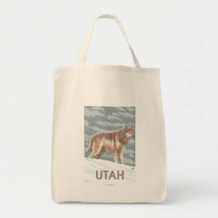 Bolsa Tote Lobo cinzento StandingUtah