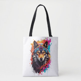 Bolsa Tote Lobo Colorido
