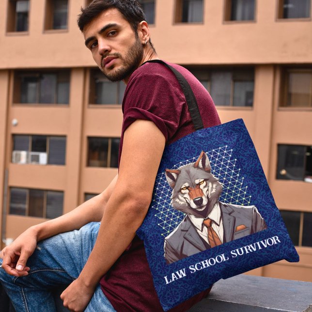 Bolsa Tote Lobo Engraçado Presente para Advogado Estudante de (Funny Wolf Gift for Law Student Lawyer Enforcement)