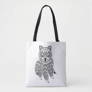 Bolsa Tote Lobo inspirado com Dreamcatcher 2