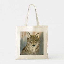 Bolsa Tote Lobo na Névoa Aquarela