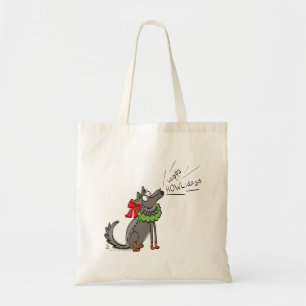 Bolsa Tote Lobo Natal Engraçado Crianças Bonitas