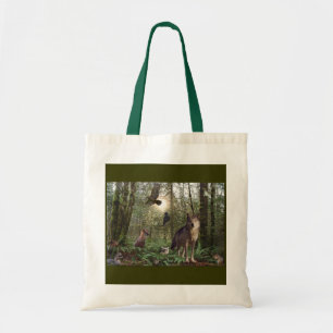Bolsa Tote Lobo, Raposa, Hawk, Animais Florestais, Arte Selva