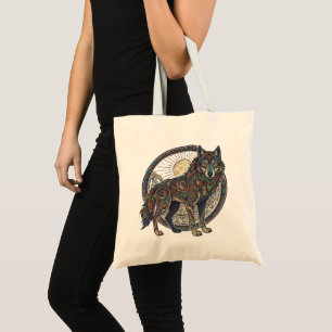 Bolsa Tote Lobo Tribal