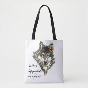 Bolsa Tote Lobos deixaram pegadas no meu coração, Wolf Cote