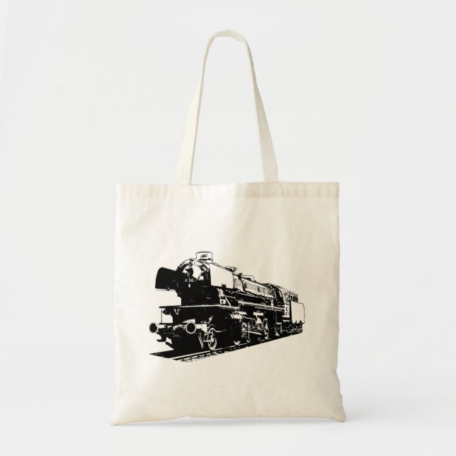Bolsa Tote Locomotiva a vapor - Alto contraste (Frente)