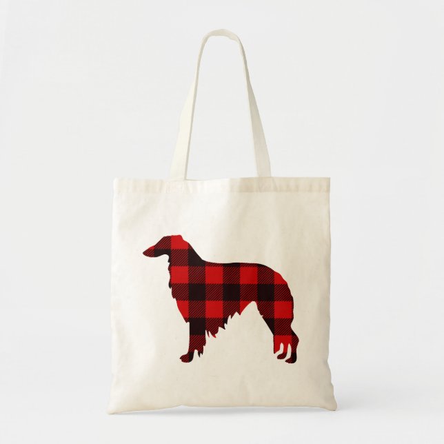 Bolsa Tote Lodge Borzoi Buffalo Xadrez (Frente)