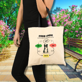 Bolsa Tote Lógica de Comida de Collie de Borda Personalizada
