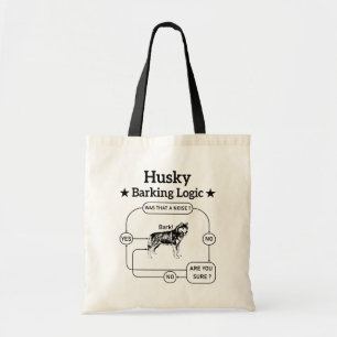 Bolsa Tote Lógica de Latido de Husky Engraçado Cão Siberiano 