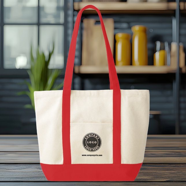 Bolsa Tote Logotipo comercial personalizado e troca de funcio (Your Business Logo Red Large Company Promotional Customers Tote Bag)