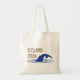 Bolsa Tote Logotipo da Islândia com cauda de baleia para clie