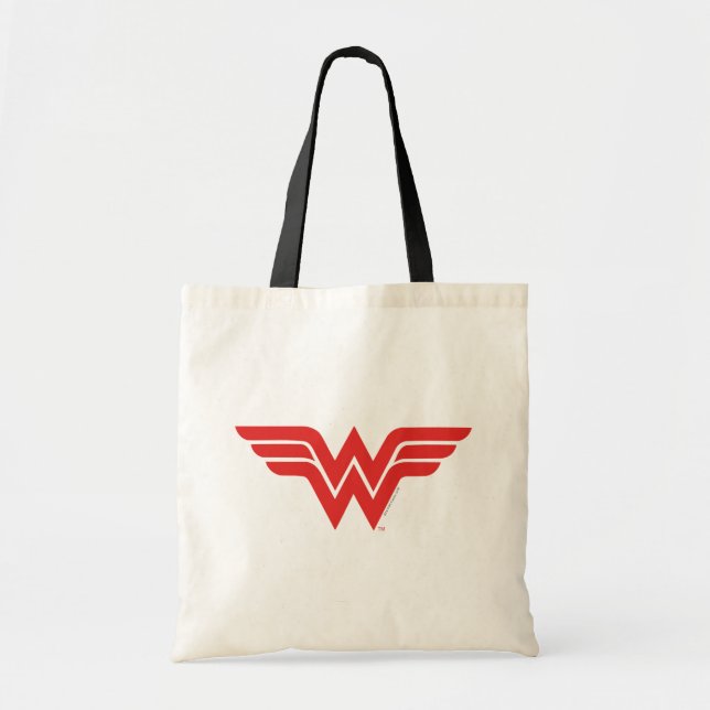 Bolsa Tote Logotipo da Mulher Maravilha Vermelha (Frente)