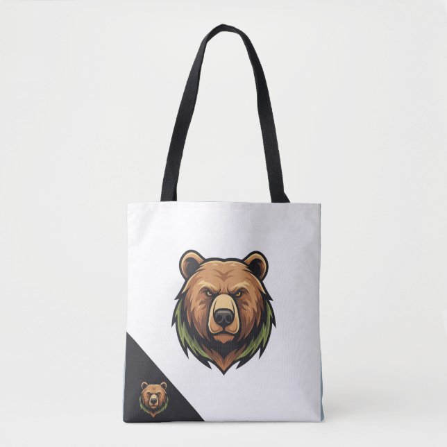 Bolsa Tote logótipo da t-shirt do urso (Frente)