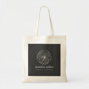 Bolsa Tote LOGOTIPO DANDELION STARBURST em BRANCO personalizá