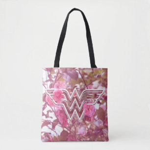 Bolsa Tote Logotipo das flores da Camellia cor-de-rosa da mul
