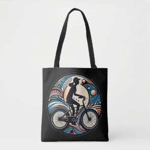Bolsa Tote Logotipo de bicicleta com design abstrato moderno