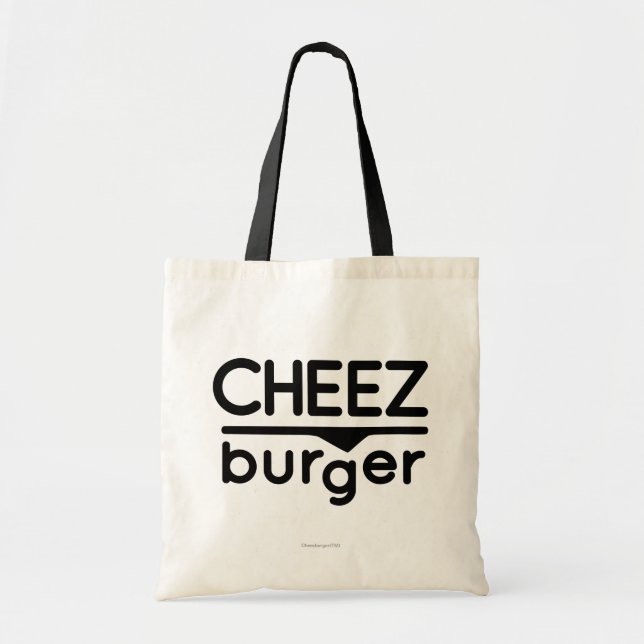 Bolsa Tote Logotipo de Cheezburger (preto) (Frente)