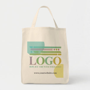Bolsa Tote Logotipo de Círculos Turquesa Amarelo Site