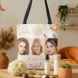 Bolsa Tote Logotipo de Estúdio de Maquiagem com Foto em Letra