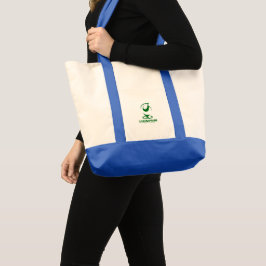 Bolsa Tote Logotipo de gota de água abstrata verde e globo