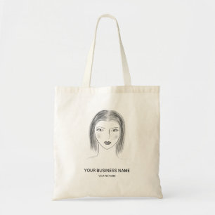 Bolsa Tote Logotipo de Negócios de Beleza ou Moda Esboço de R