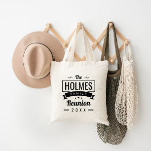 Bolsa Tote Logotipo de Reunião da Família Retroativa