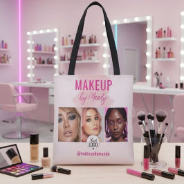 Bolsa Tote Logotipo de Roteiro Rosa Código QR Foto Água Color