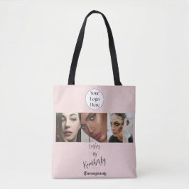 Bolsa Tote Logotipo de Roteiro Rosa Corado Foto Estúdio de Cí