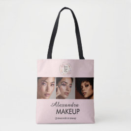 Bolsa Tote Logotipo de Roteiro Rosa Corado Foto Estúdio de Ma