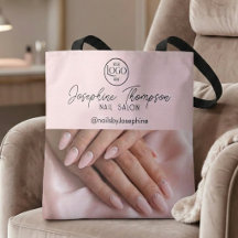Logotipo de Salão de Unhas Rosa Bege Foto Branding
