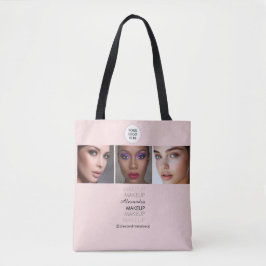 Bolsa Tote Logotipo de Script Rosa Bege Foto Estúdio de Maqui
