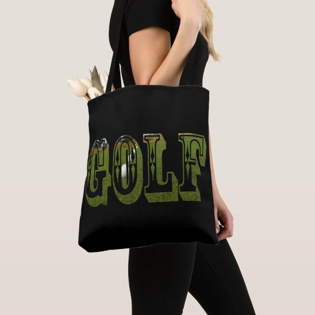 Bolsa Tote Logotipo Dimensional do Golfe Verde, (Close Up)