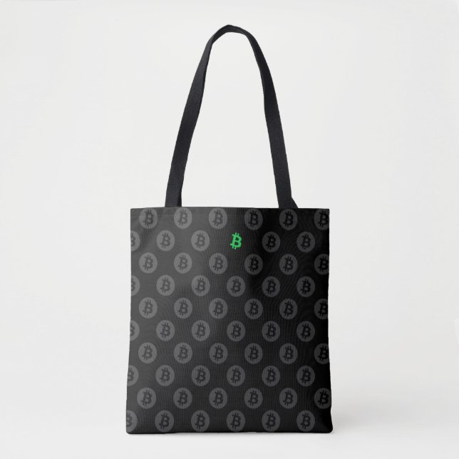 Bolsa Tote Logotipo do Bitcoin (Verde) (Frente)