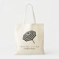 Logotipo do guarda-chuva de praia com distribuição